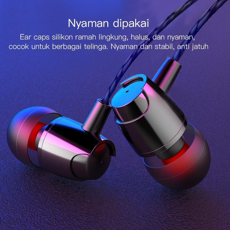 Sale Tacoo Wired Headset Bass Earphone TEH0434 In-Ear Handsfree Superbass Bass Stereo + Mic Micropho