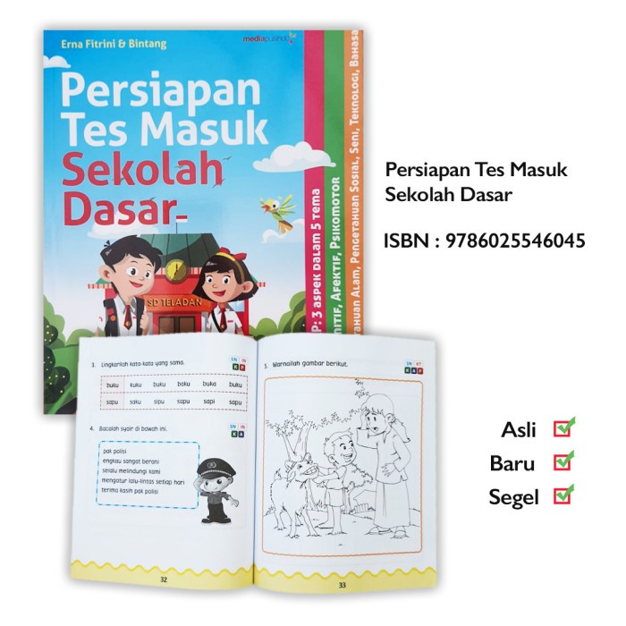 

✨COD✨ Buku Persiapan Tes Masuk Sekolah Dasar Anak SD Favorite