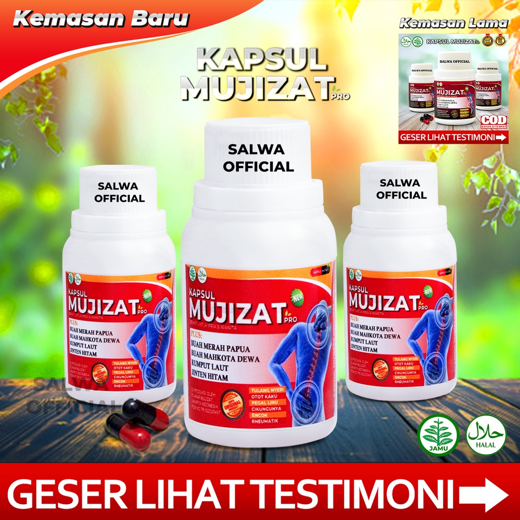 MUJIZAT KAPSUL HERBAL ORIGINAL Obat Ampuh Atasi Kolestrol Asam Urat Rematik Nyeri Sendi Sakit Tulang