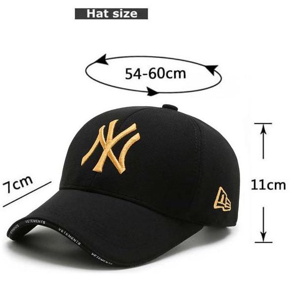 Langsung Kirim Topi Baseball NY VETEMENTS Pria Wanita Fashion Snapback Import Cap New York Gold Orig