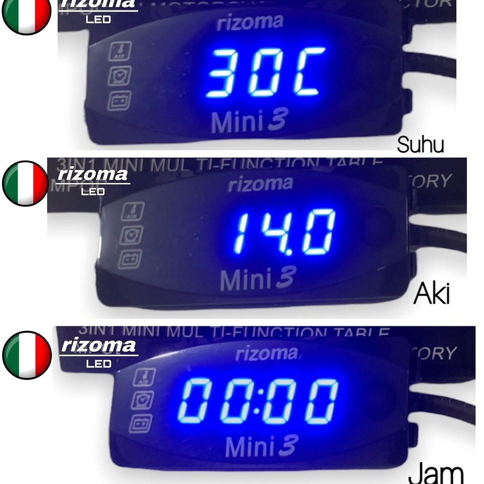 volt meter aki 3 in 1 volt meter rizoma volt meter digital amper aki volt aki digital original rizoma universal semua motor