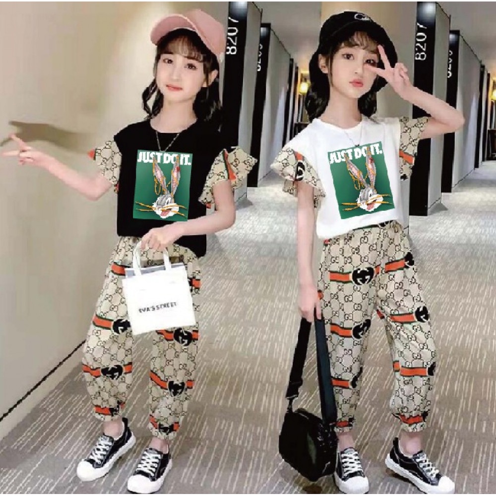 Ricattakids - Setelan Anak Kekinian cocok OOTD, Bahan kualitas Import Gucci Rabbit Just Doo It Untuk