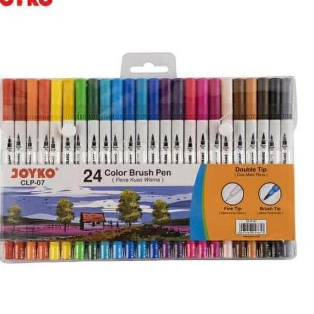 

IDn4N8z--Joyko Color Brush Pen double tip Set (24-warna) CLP-07