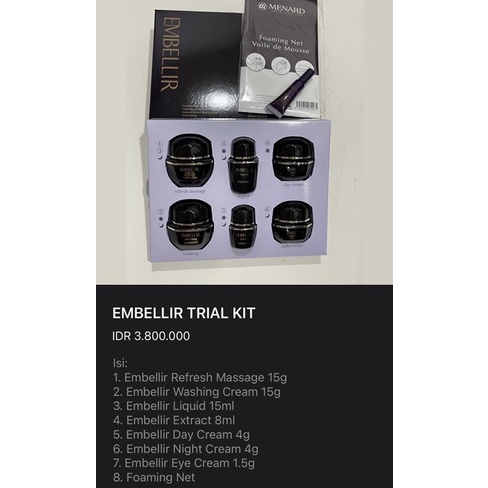 menard embellir trial kit