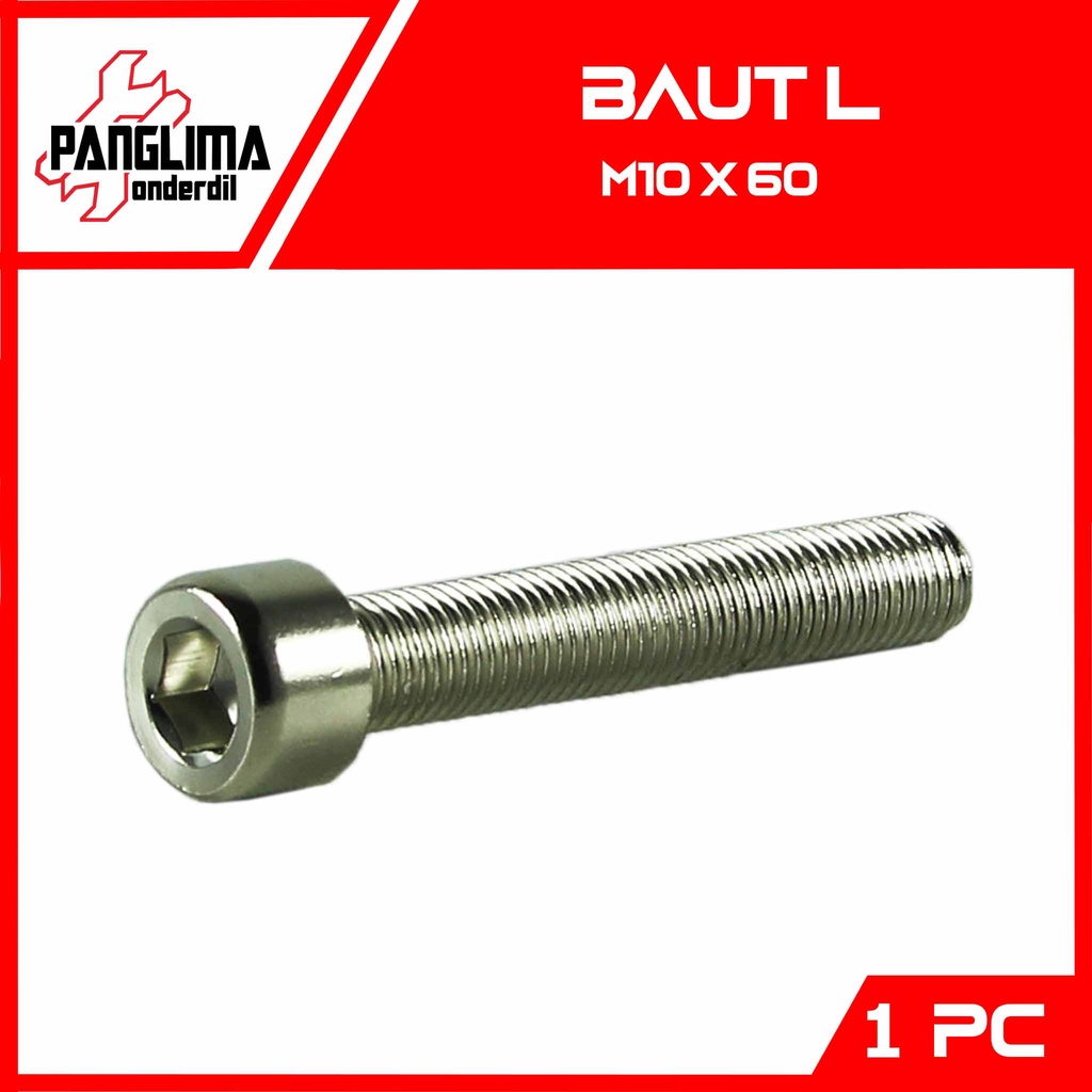 Baut L-L8 M10x60-10x60-M 10 x 60 Kunci-K 8 P-Pitch 1.25 Baud-Bolt