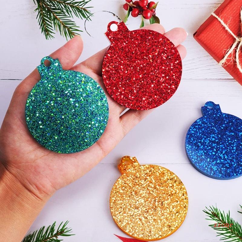 Cetakan Resin Bentuk Bulat Tema Natal Untuk Gantungan Kunci