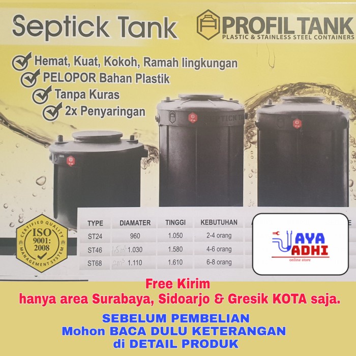Septic Tank Profil Tank ST46 1500L / 1,5 m3 Septik Tank
