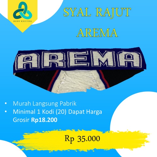Syal Rajut Sepak Bola Arema Aremania
