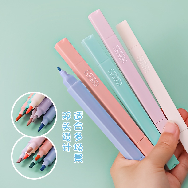 

D3W! Spidol Marker Besar 6 Warna Pastel Cantik Highlighter