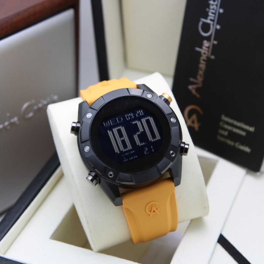 Jam Tangan Alexandre Christie AC 9372 Pria / AC9372 Digital Yellow Original