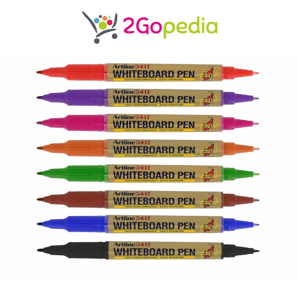 

Spidol Whiteboard Pen EK-541T Twin Pen Non-permanent Tip 1.0mm & 0.4mm Artline Grosir Murah Atk