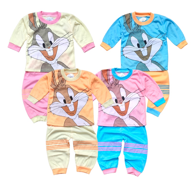 Usaha Jakarta Pakaian anak tiny toon, baju dan celana bayi tinytoon, setelan piyama bahan kaus usia 