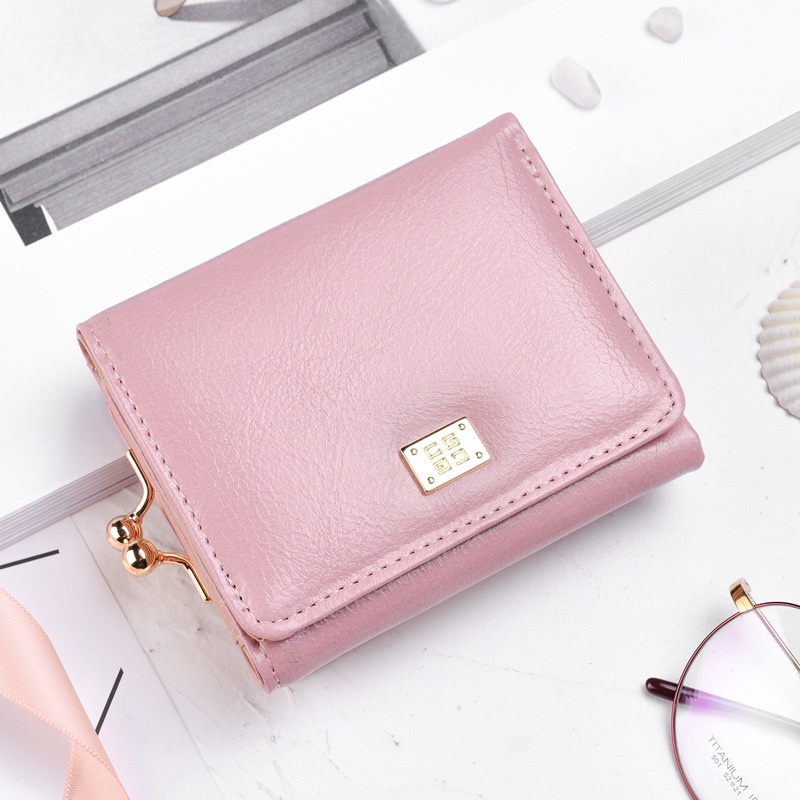 DOMPET WANITA LIPAT 3 MINI KULIT PINK AEGUSA WA581P3 IMPORT KECIL KARTU UANG KOIN SIMPLE PENDEK REMAJA KEKINIAN CEWEK MURAH PREMIUM BATAM BRANDED