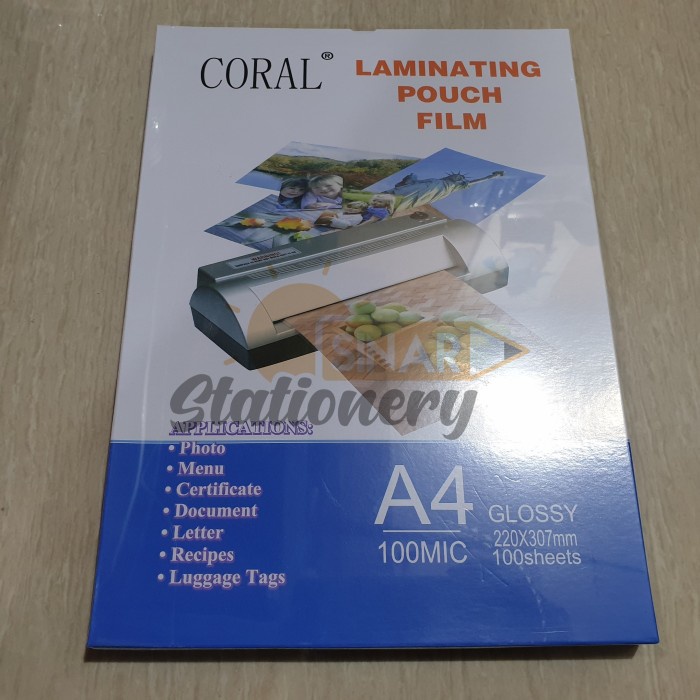 

Limited Plastik Laminating A4 Coral