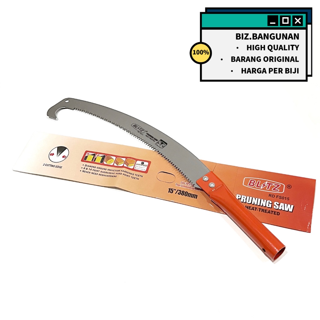 GERGAJI KOPI BLITZ 15 INCH GAGANG BESI - GRAJI LENGKUNG POHON DAHAN KAYU