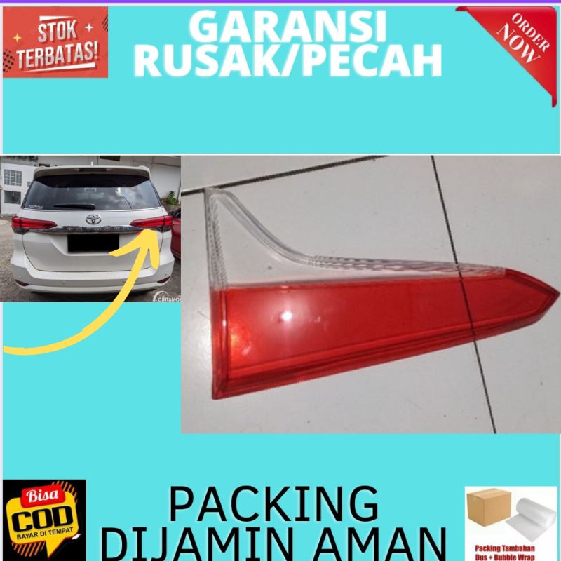 (Bisa Cod) Kaca Mika Kaca Lampu Bagasi Begasi Belakang Toyota Fortuner Vrz Trd 2016 - 2020 Original 