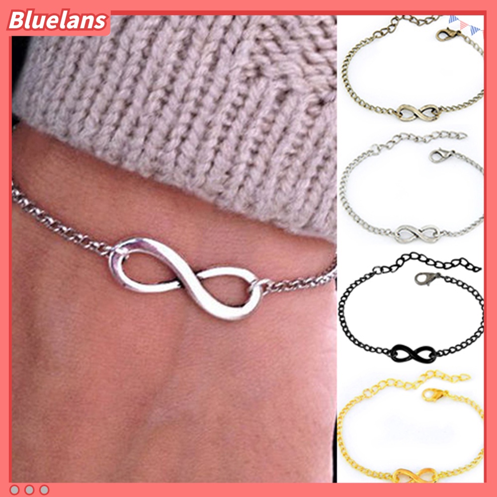 Bluelans Punk Infinite Infinity Sign Metal Chain Bracelet with Adjustable Lobster Clasp