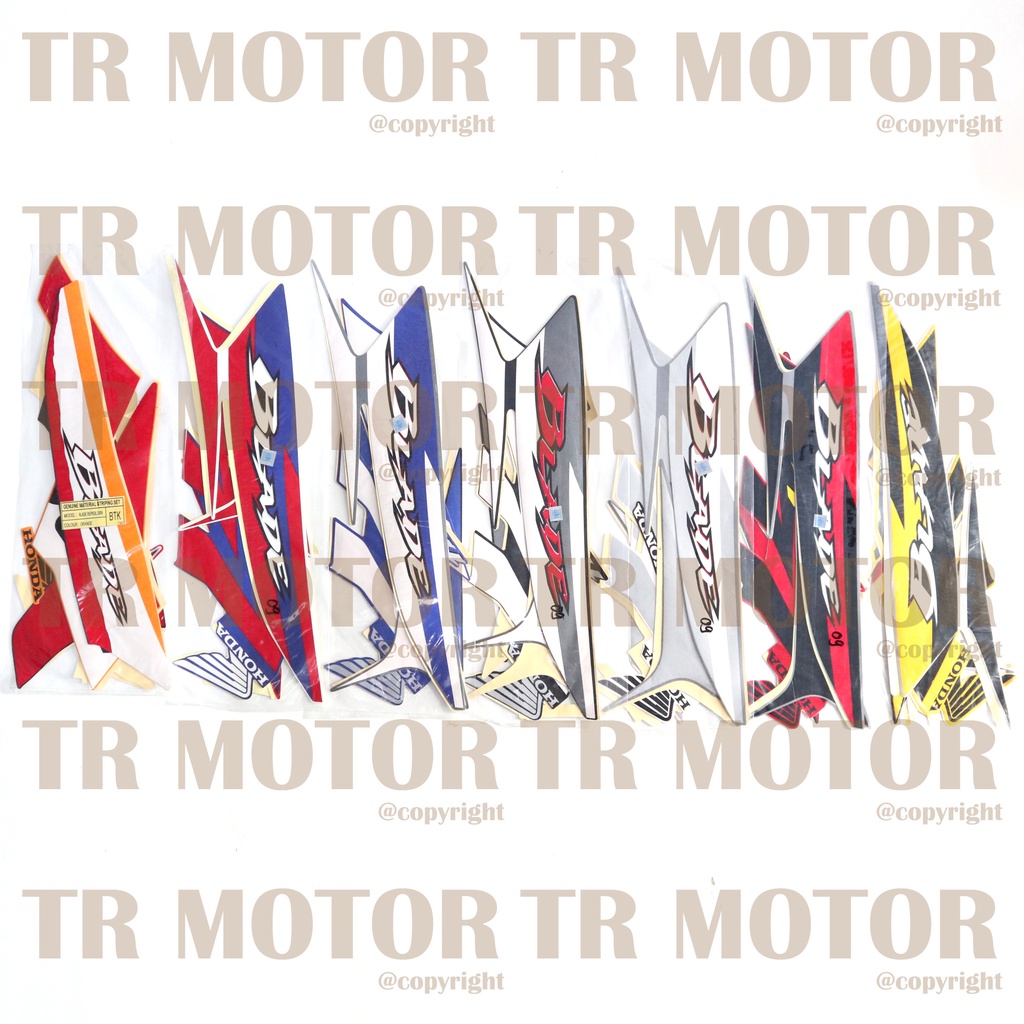 Stiker Motor Blade 110 2009 Sticker Striping Lis Full Set Motor