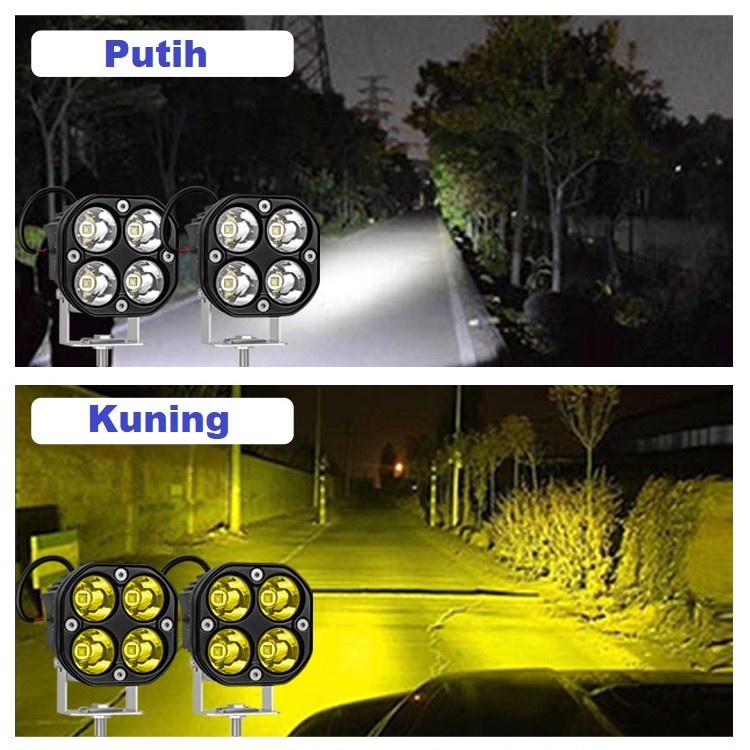 Lampu Sorot Tembak LED CWL CREE 4 Titik Mata 40 Watt Mobil Motor 40W