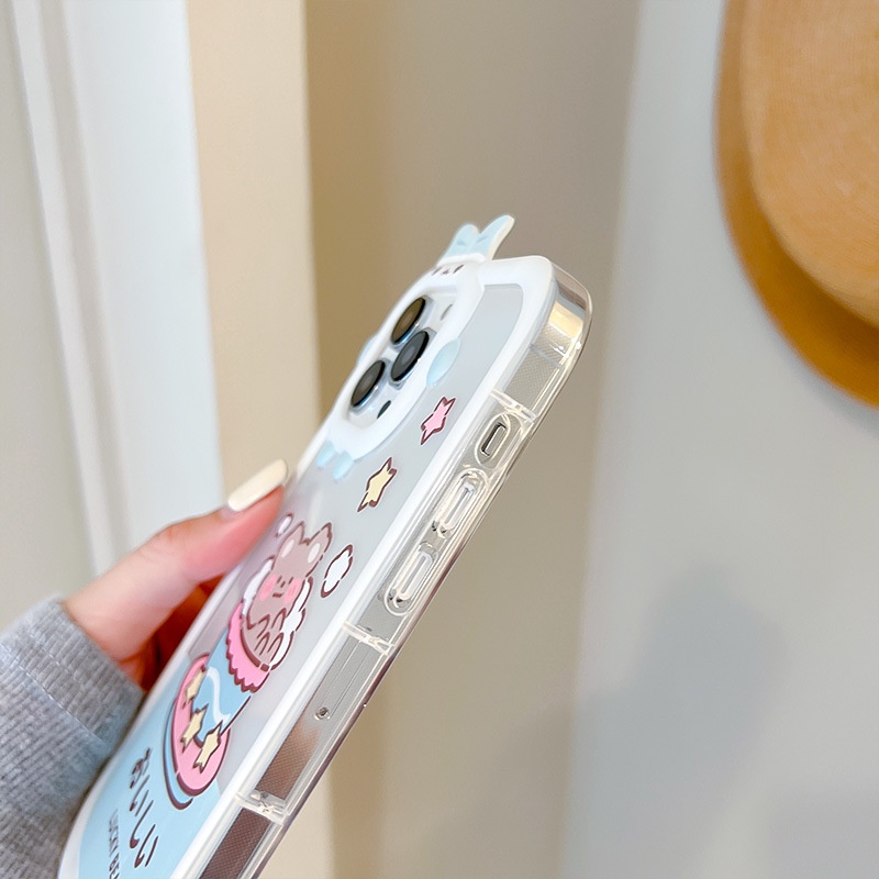 Soft Case Bening Desain Krim 3D Untuk iPhone 11 12 13 14 Pro Max 6s 6 Plus 7 8 Plus XR X XS Max SE 2020 2022 14 Plus