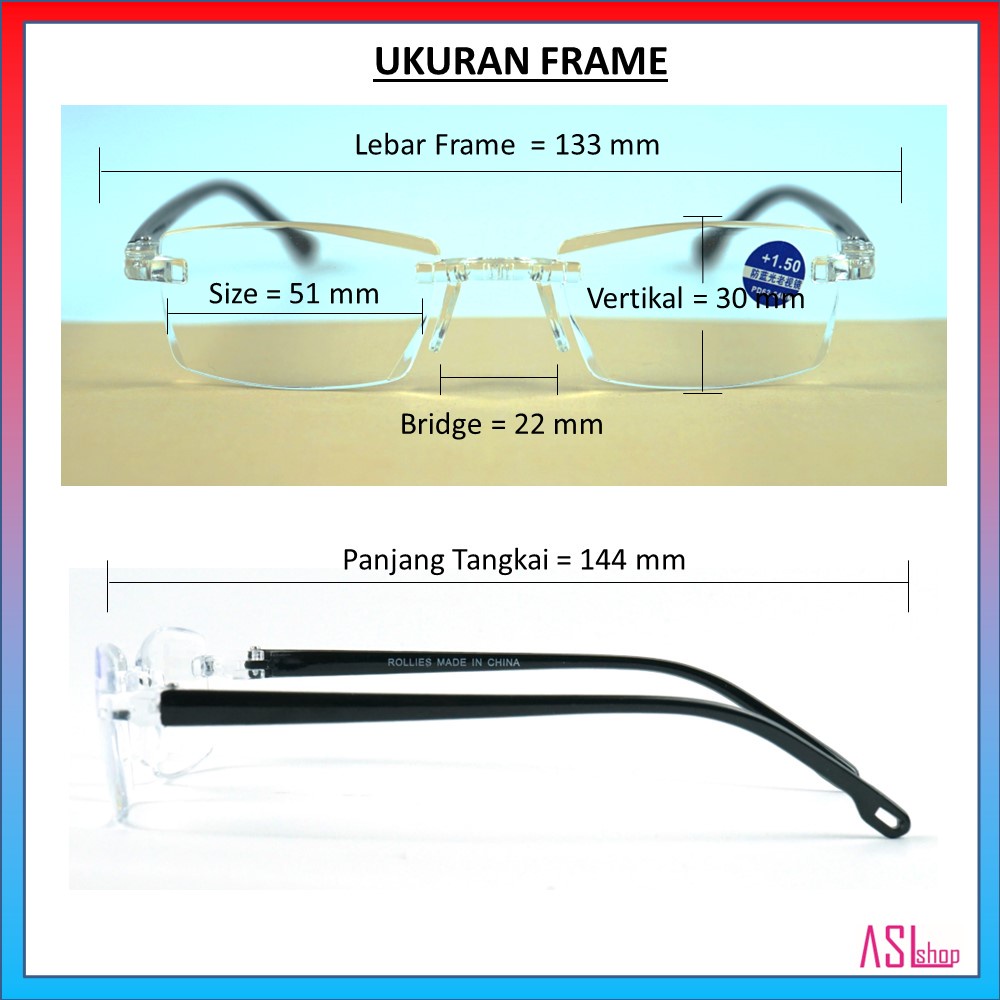 FRAME KACAMATA KHUSUS BACA (BF905AB) LENSA BLUERAY/BLUECUT