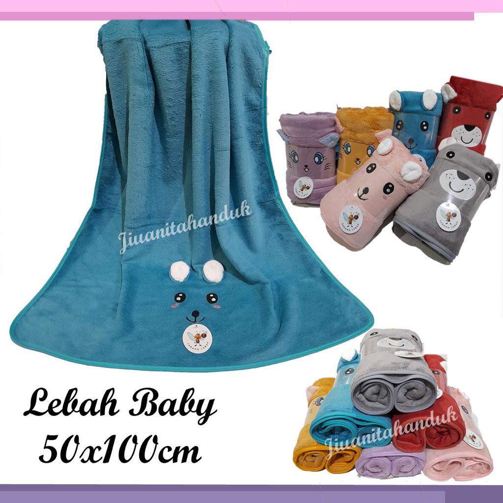 ATB Handuk Microfiber Bayi Lembut Tebal (Bordir Mata, Joy Life, Lectonia Anak) Tanggung Uk 50 x 100