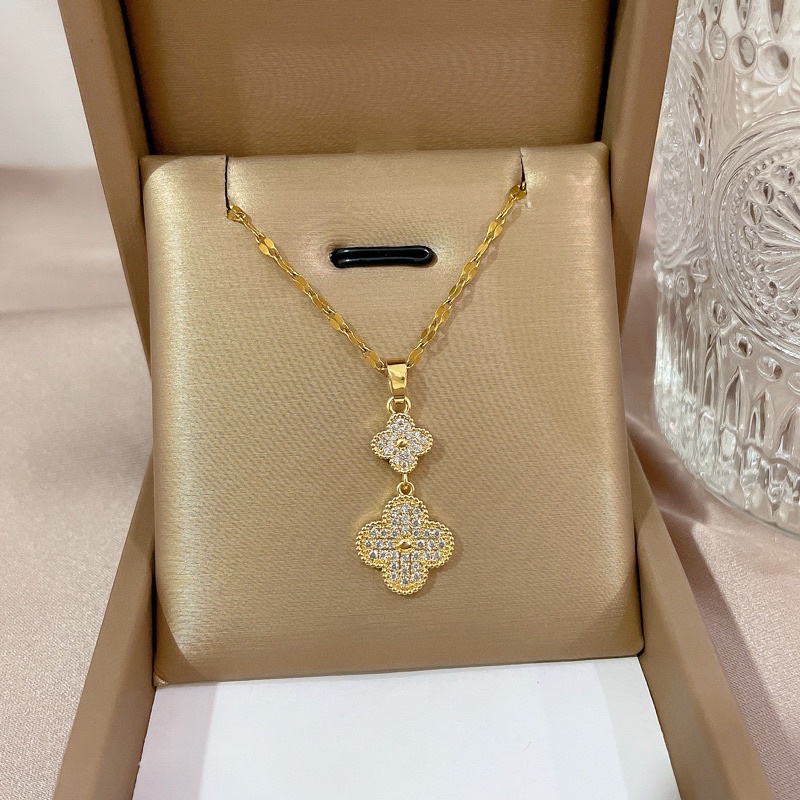 kalung titanium cantik diamonde permata aneka variasi