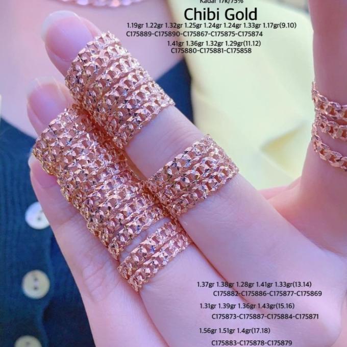 Cincin emas asli sisik naga rose gold #chibigold