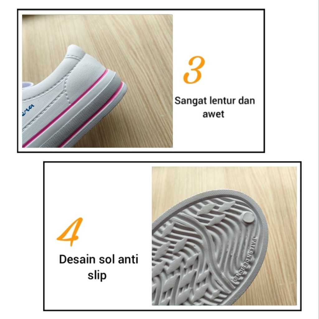 gos NEW ERA LB 9031 Sepatu Slip On Wanita Karet Terbaru Original