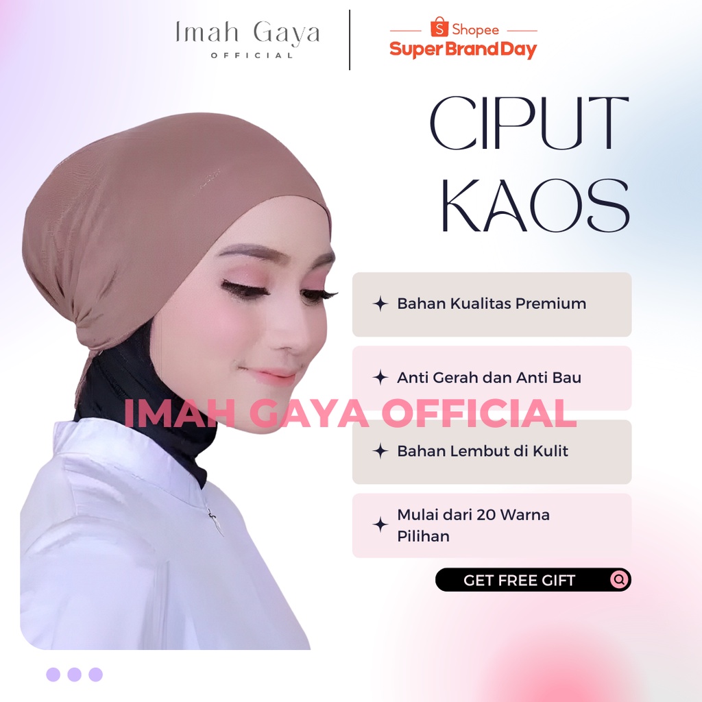 Ciput Kaos Rayon Premium Lembut Iner Kerudung Wanita Dewasa Polos Rayon Ciput Basic