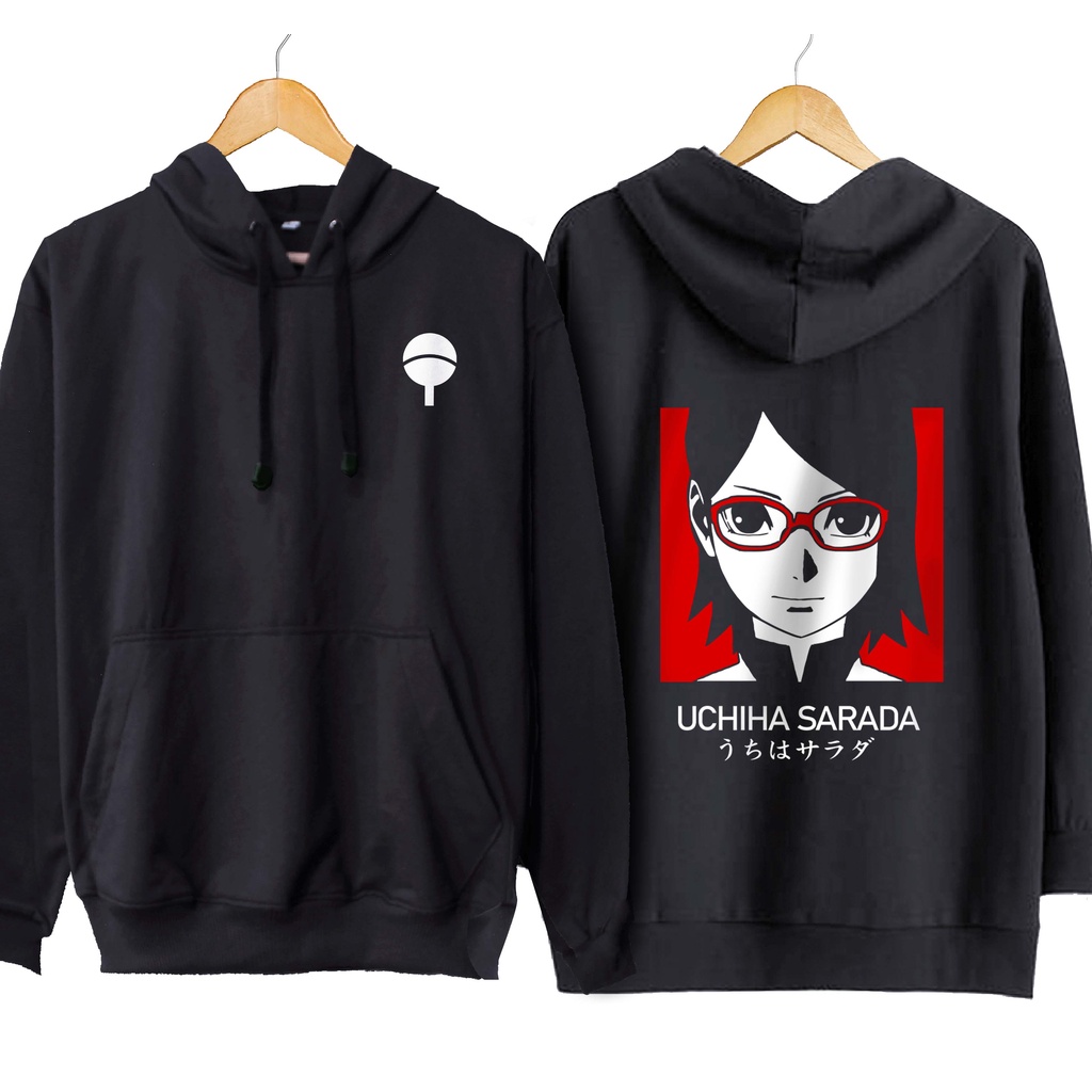 Jaket hoodie jumper anime UCHIHA SARADA BOX - BORUTO THE NEX GENERATION material cotton fleece