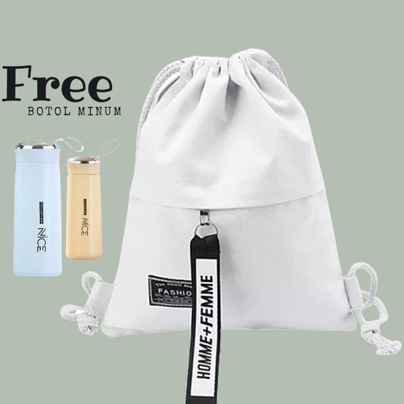 DK_AXEE - SERUT Back Pack Ransel Kanvas / New Stringbag KPop / Exo /Seventeen / Wannaone /Fashion