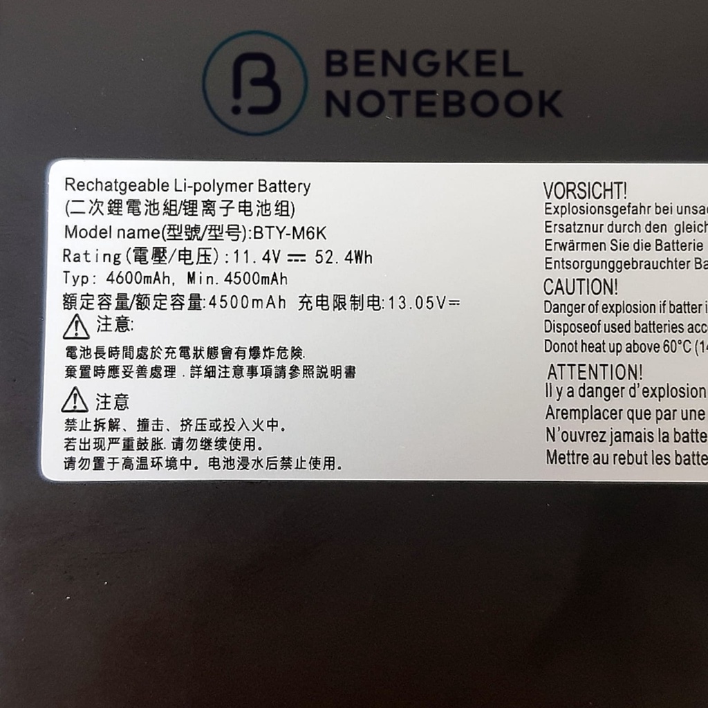 Baterai MSI BTY-M6K MS-17B4 MSI MS-16K3 BTY-M6K MS-16W1 MS-16R4 MS-16R1 GS63VR GF63 GF75 GS73VR MS-17F1 MS-17B4