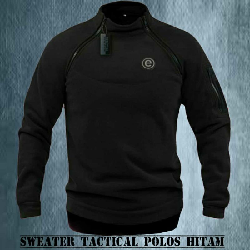 sweater tactical/sweater army plus emblem patch rubber