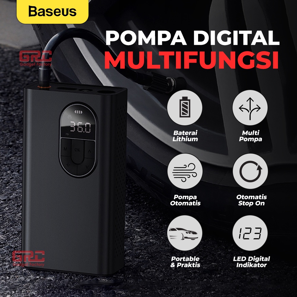 Kompresor Udara Portable Baseus Pompa Mobil Sepeda Motor Elektrik Pump