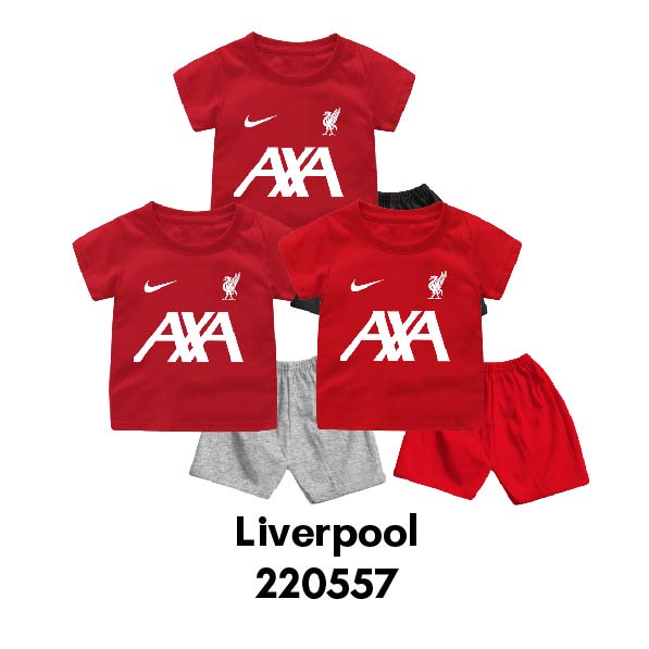 Baju Bola Anak Laki Laki Setelan Bola Anak Laki Laki Liverpool Usia 6 Bulan Sampai 8 Tahun Bahan Katun Combed 30s