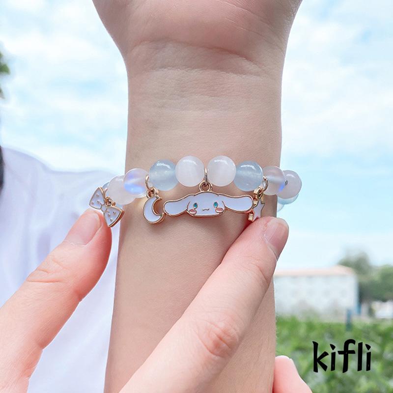 Gelang Tali Kristal Desain Cinnamoroll Dog Untuk Wanita