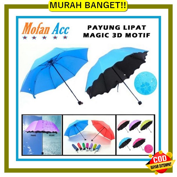 Payung Lipat Mini Gold Seukuran Hp 15Cm Payung Lipat Cantik Payung Lipat 3D Magic Umbrella 3 Dimensi