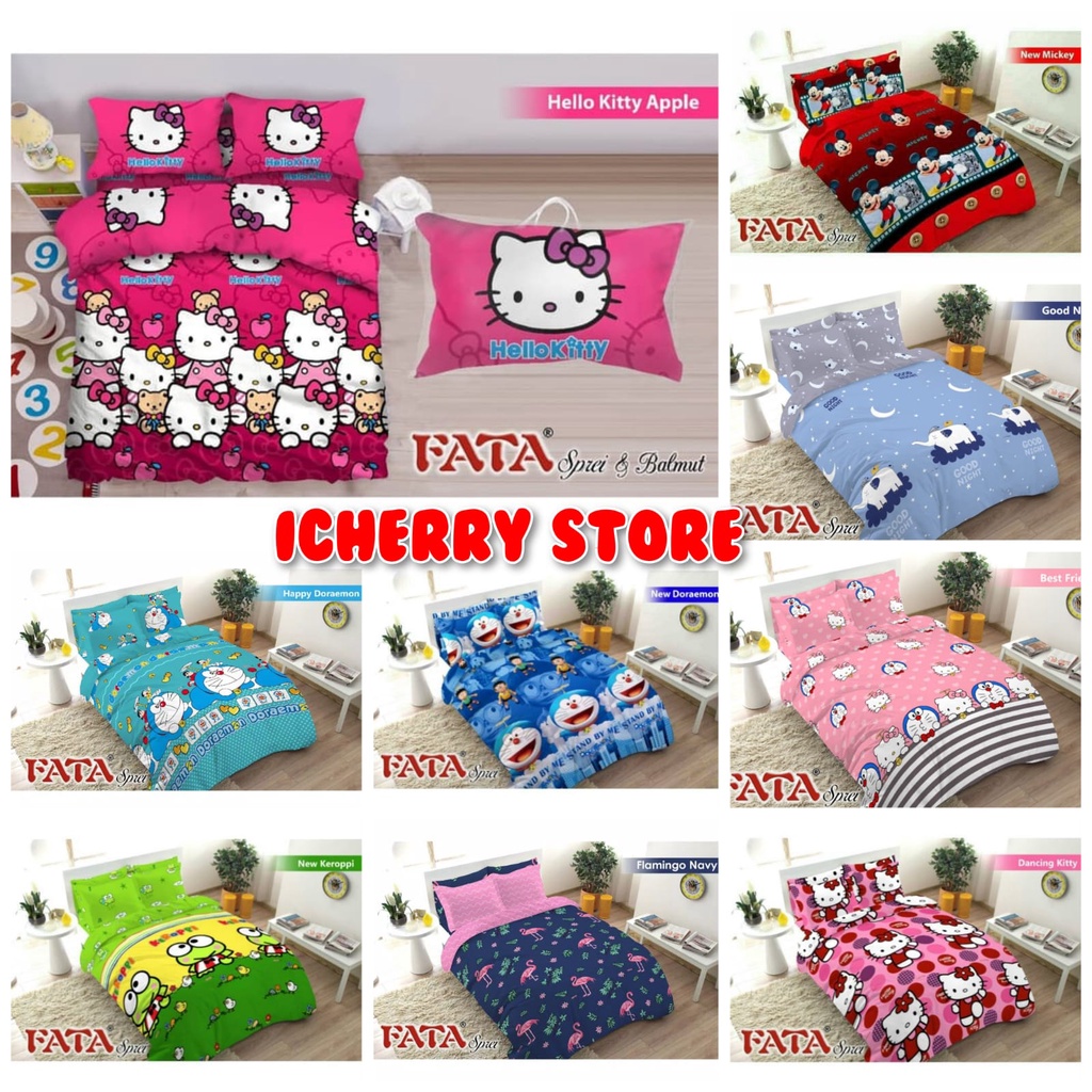 Jual 4in1 Full Set Bedcover + Seprai Fata 3D Single 120x200 Motif