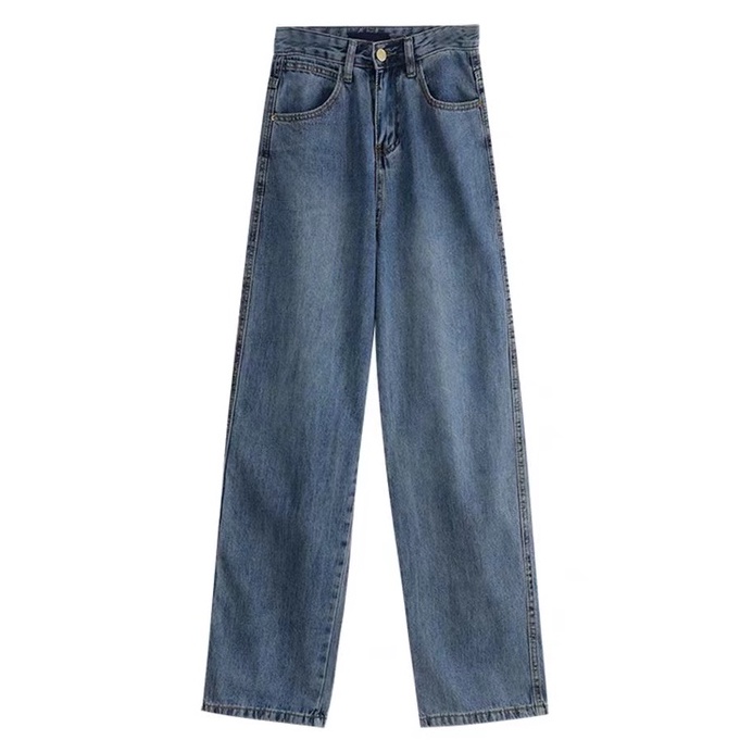 ✅COD New import korean style high waist loose murah celana jeans panjang wanita