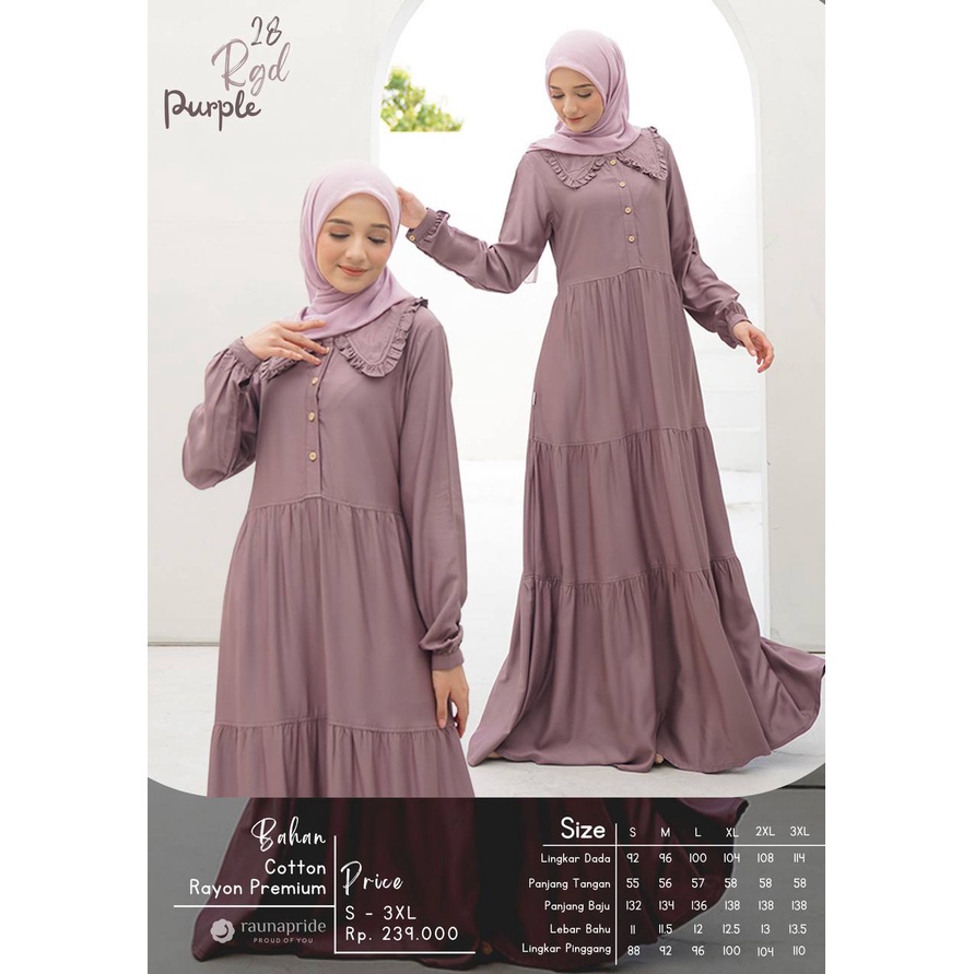 Rauna Gamis Terbaru RGD 28 / Fashion Muslim Rauna Terbaru 2022