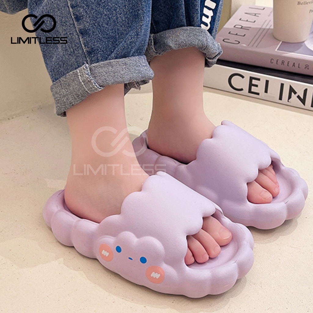 Sendal Slop Anak Cewek Jelly Kekinian Anti Slip Sandal Slide Cewek Model Awan Ringan Nyaman Sendal Selop Perempuan Korea Terbaru