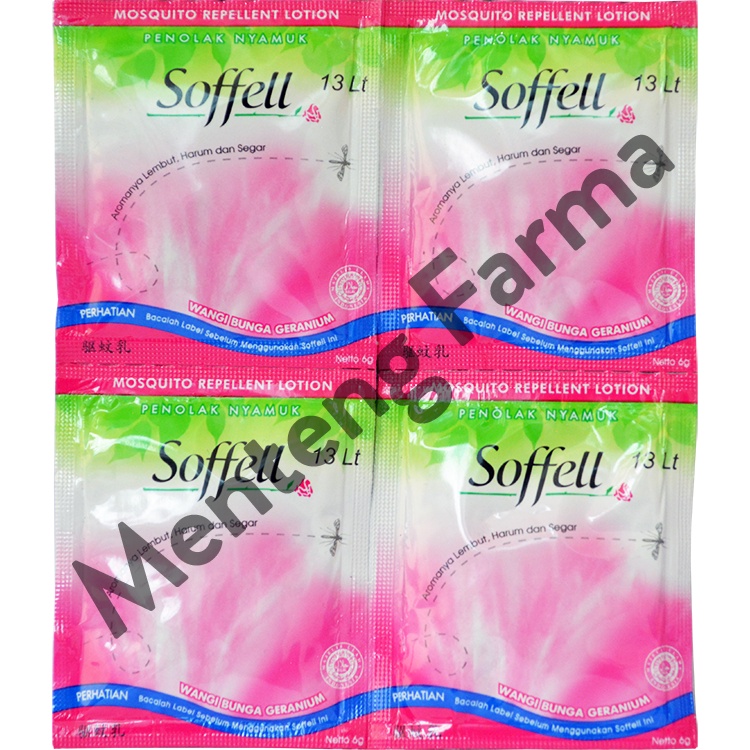 Soffell Lotion Wangi Bunga Geranium Isi 24 Sachet - Lotion Anti Nyamuk