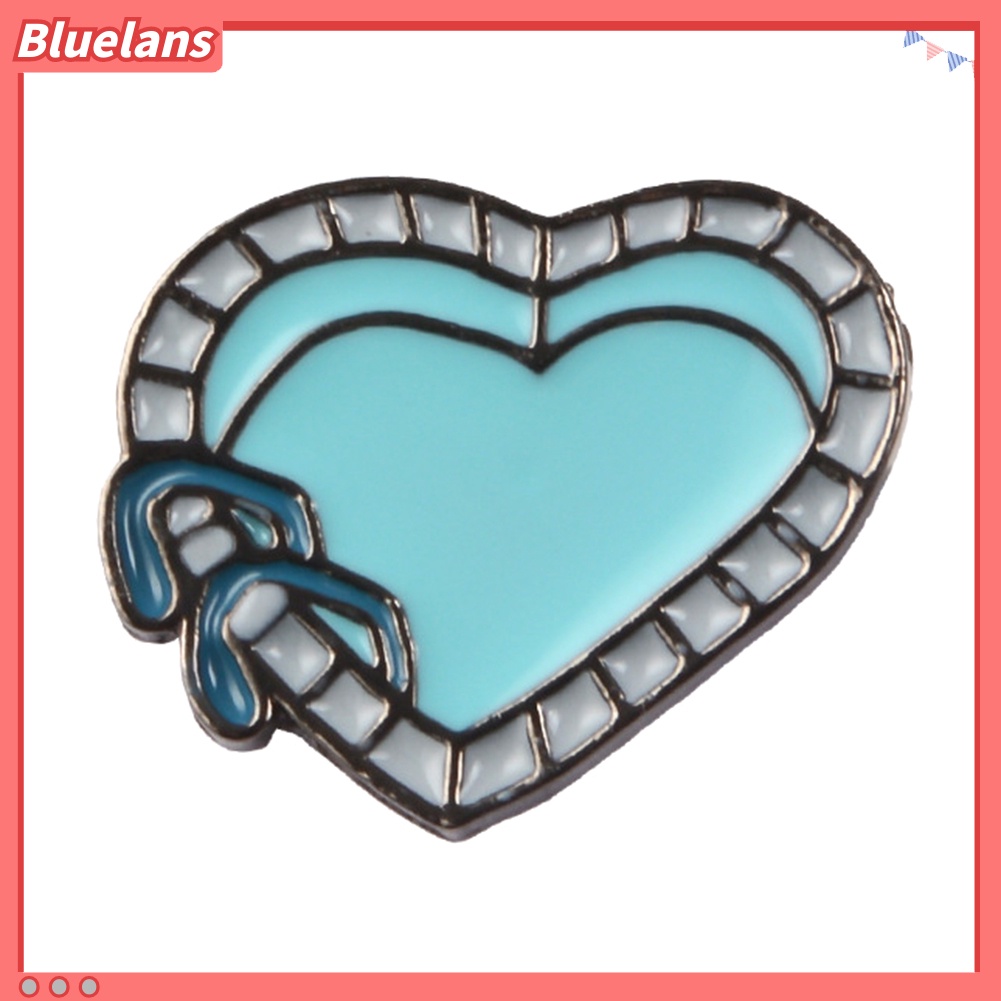 Bluelans Bros Pin Enamel Bentuk Hati Untuk Aksesoris Jaket Denim / Tas Ransel