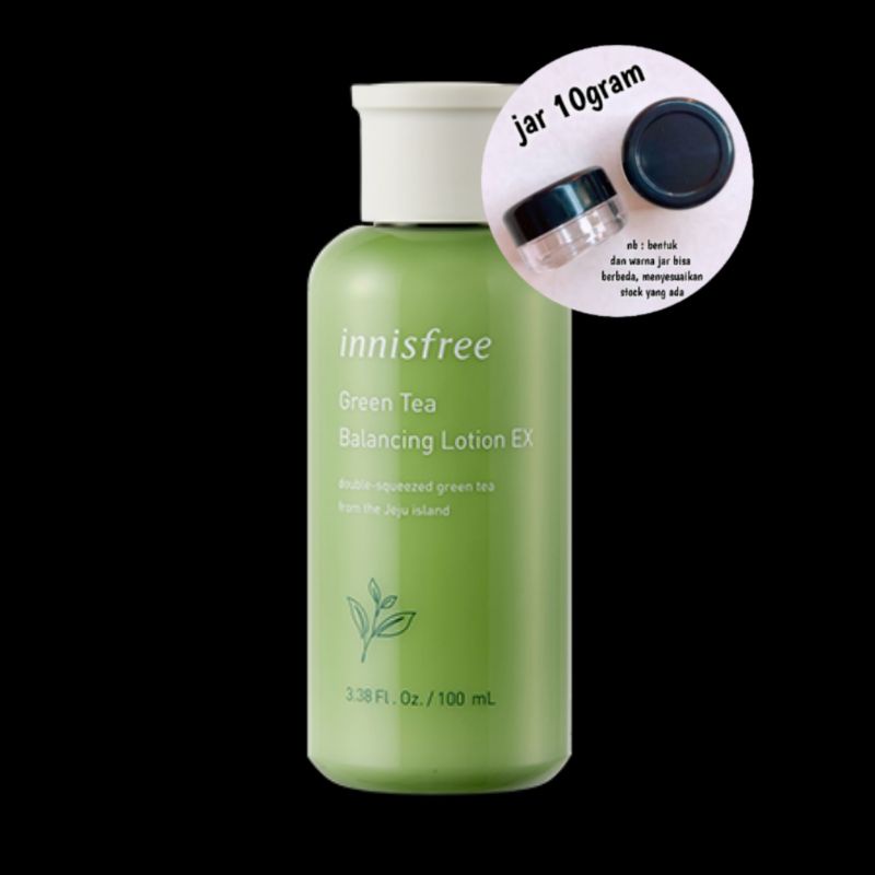 Innisfree green tea balancing lotion share in jar 10ml | green tea lotion innisfree | innisfree gree
