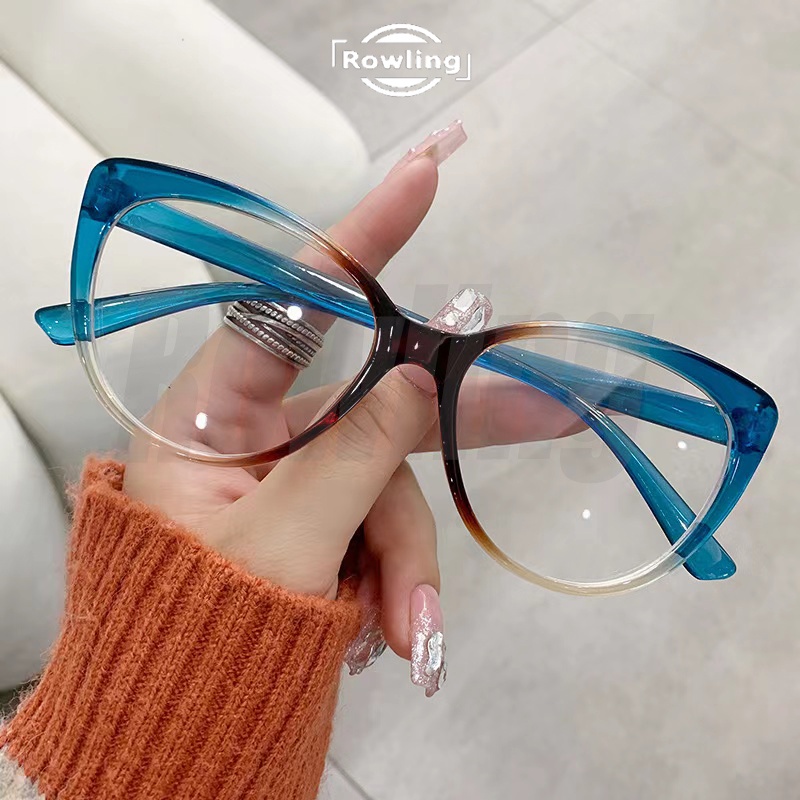 Rowling(ka-292)Kacamata Cat Eye Terbaru  Anti-Radiasi Blue Light Wanita/Pria Import Kacamata Fashion