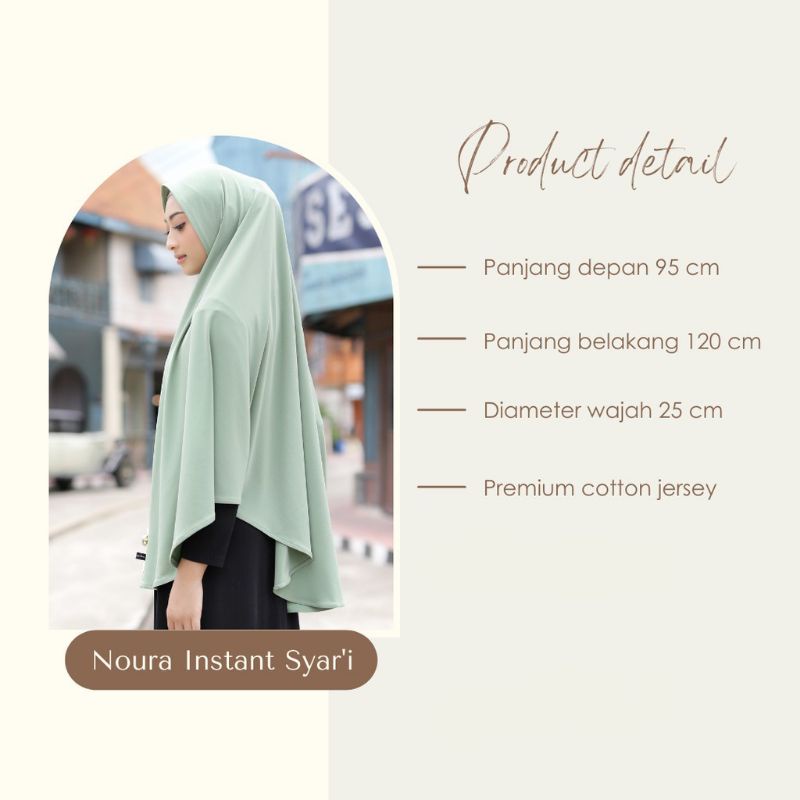 Noura instan syar'i by Raina signature bergo instan jersey size syar'i