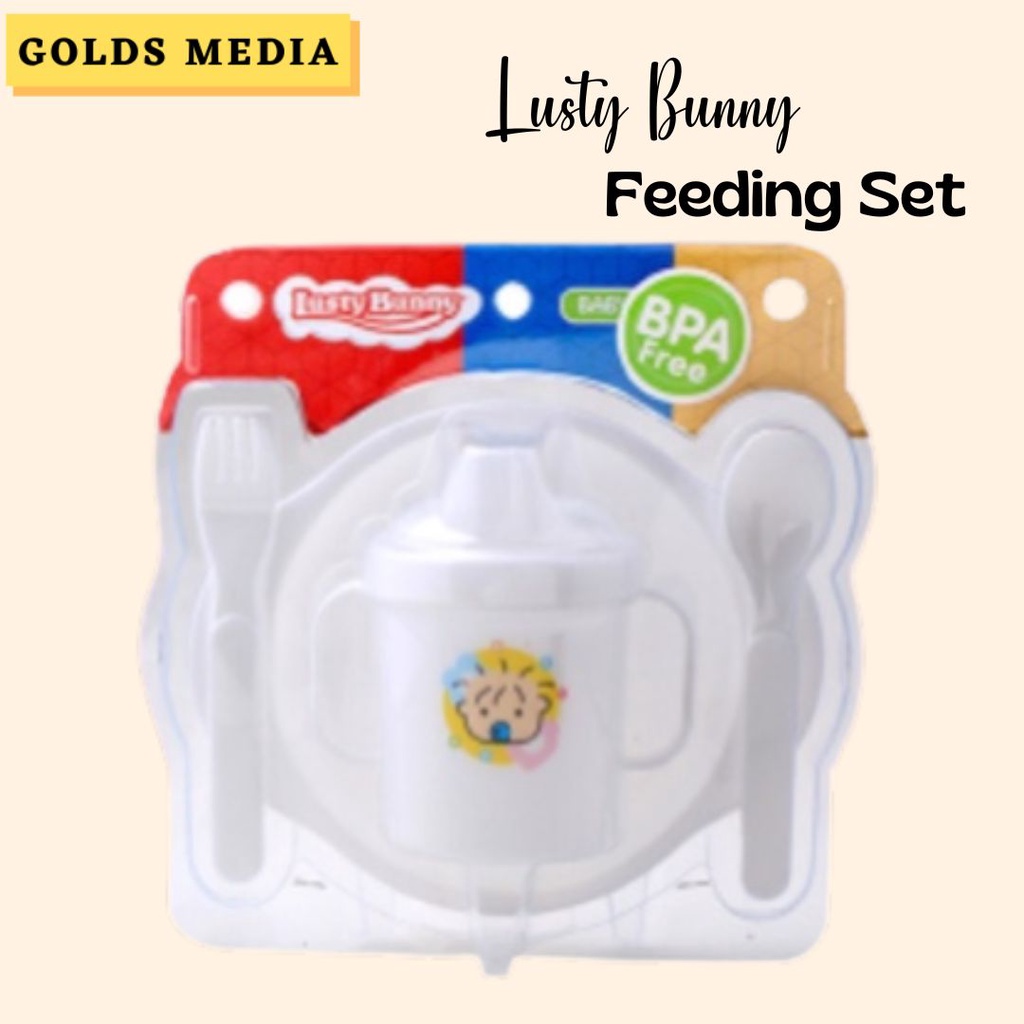 LustyBunny Feeding Set LustyBunny Alat Makan Bayi LustyBunny Perlengkapan Makan Bayi