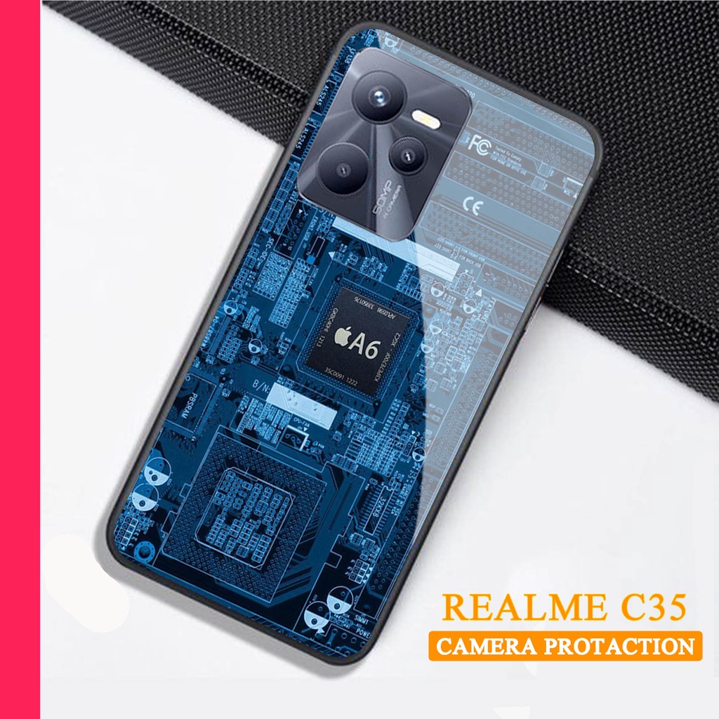 Softcase Glass Kaca REALME C35 - Case Handphone REALME C35 [T30]