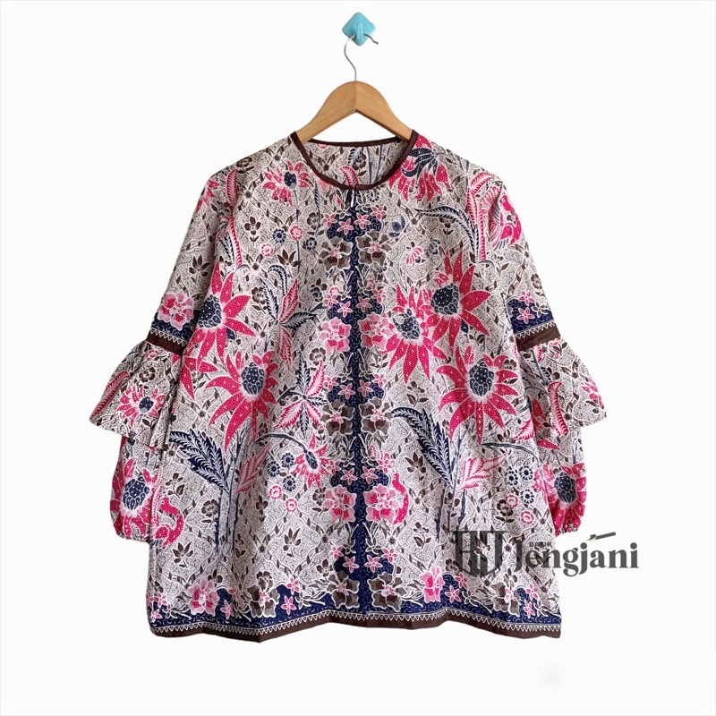 Blouse Batik Encim Hokokai | Blouse Batik Premium | Seragam Batik Kerja Kekinian Pastel